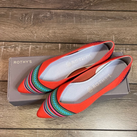 RARE Rothy’s Merino Collection Blaze Ribbon Stripe Points NEW - Picture 13 of 15